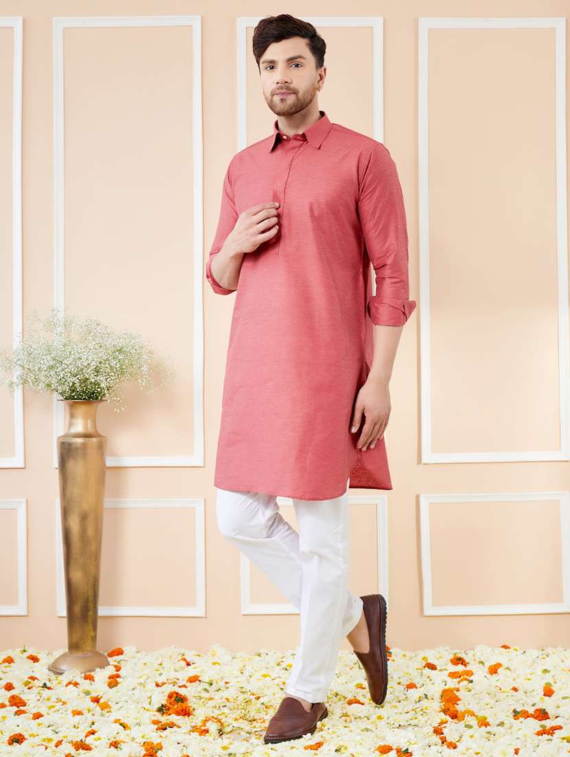 men solid long sleeve kurta - 22391923 -  Standard Image - 3