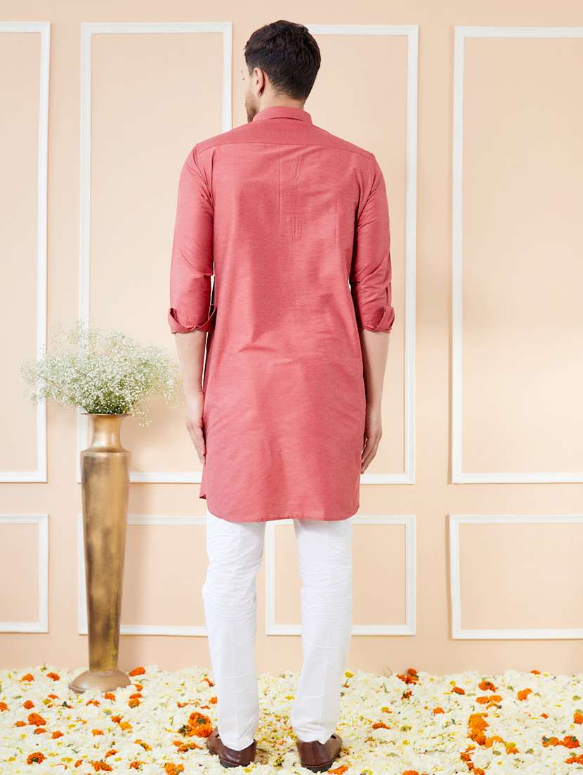 men solid long sleeve kurta - 22391923 -  Standard Image - 5