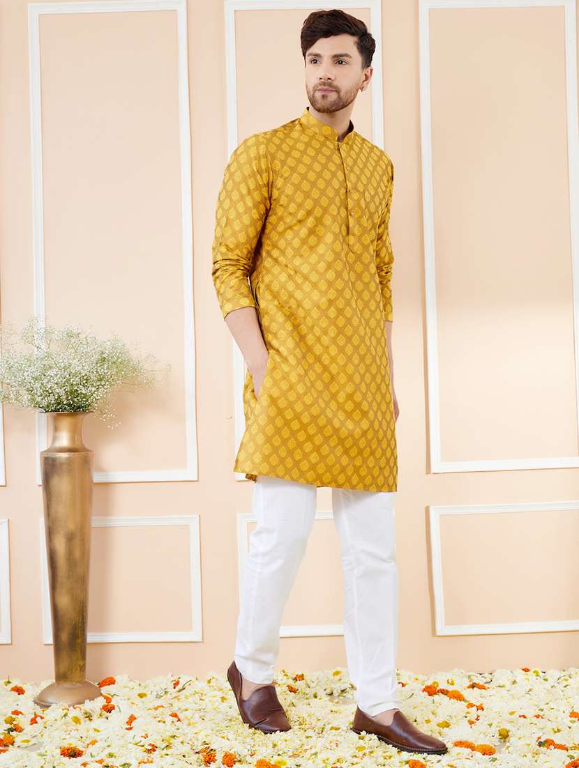 men printed long sleeve kurta - 22391932 -  Standard Image - 3