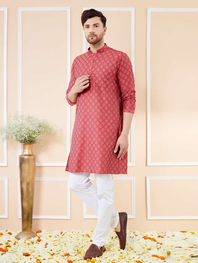 men printed long sleeve kurta - 22391933 -  Standard Image - 3
