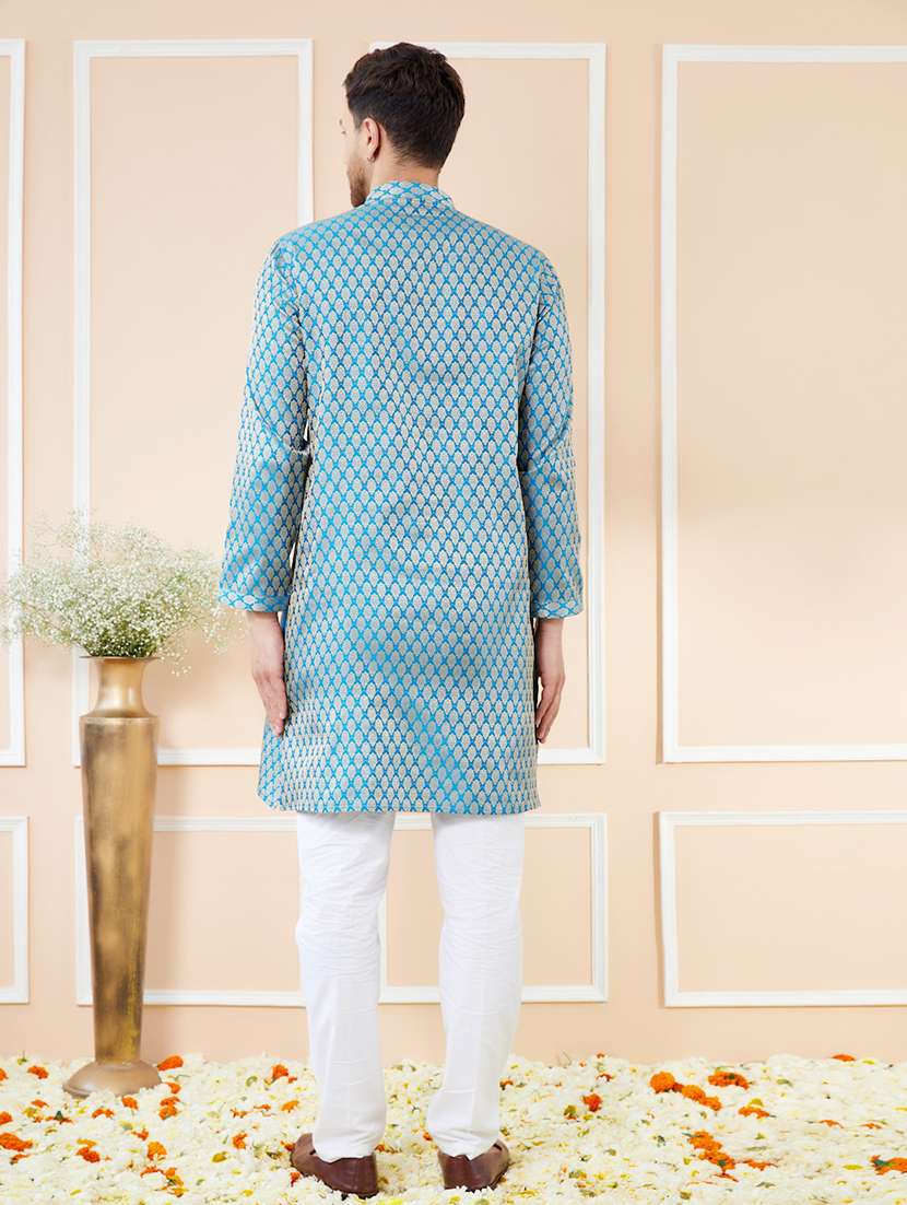 men printed long sleeve kurta - 22391935 -  Standard Image - 5