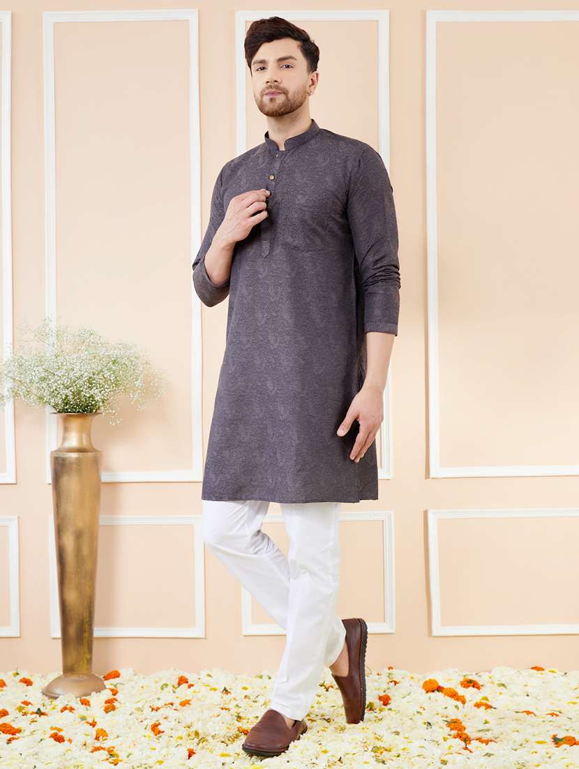 men embroidered long sleeve kurta - 22391936 -  Standard Image - 3