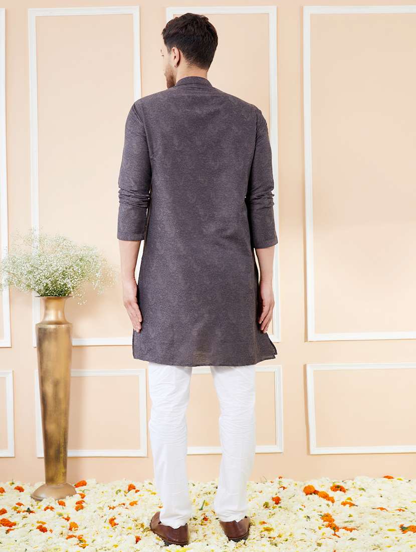 men embroidered long sleeve kurta - 22391936 -  Standard Image - 5