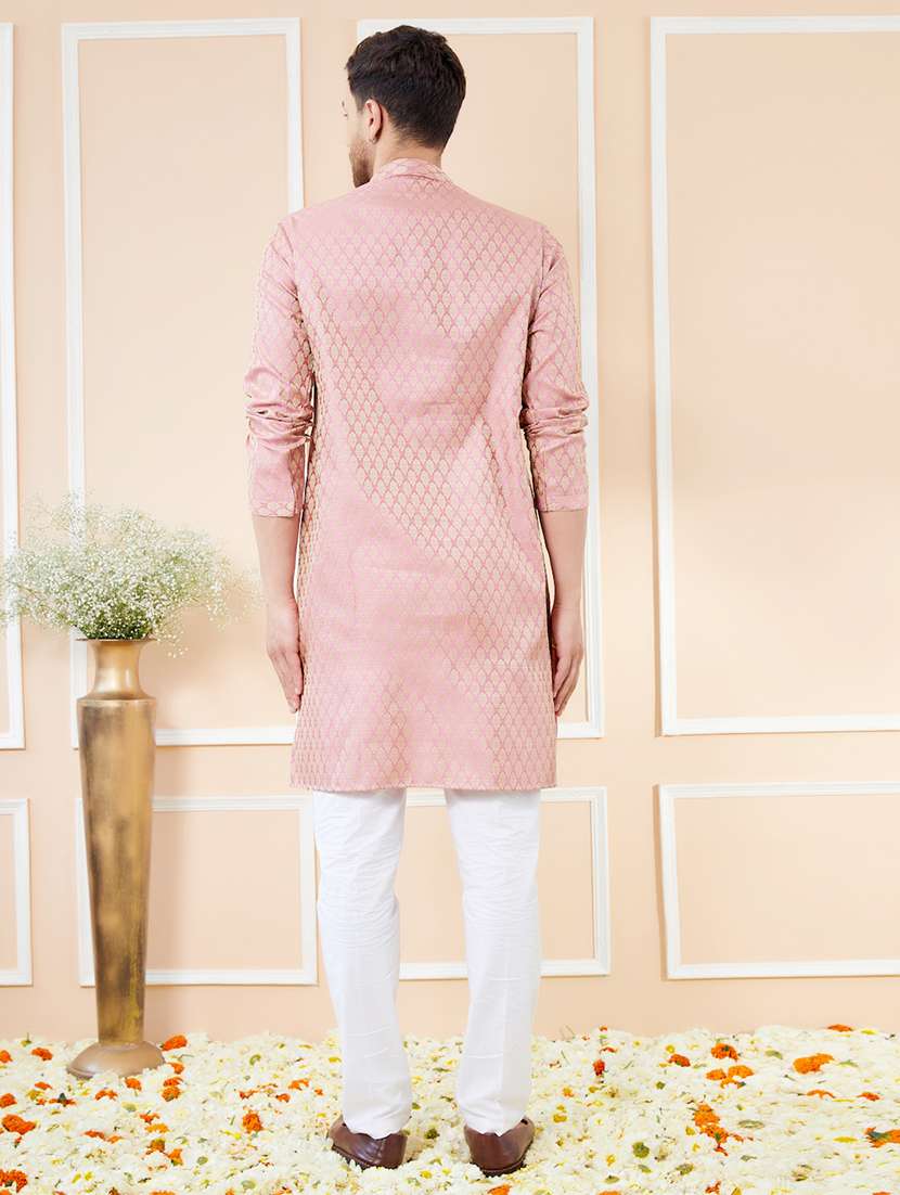 men self design long sleeve kurta - 22391940 -  Standard Image - 5