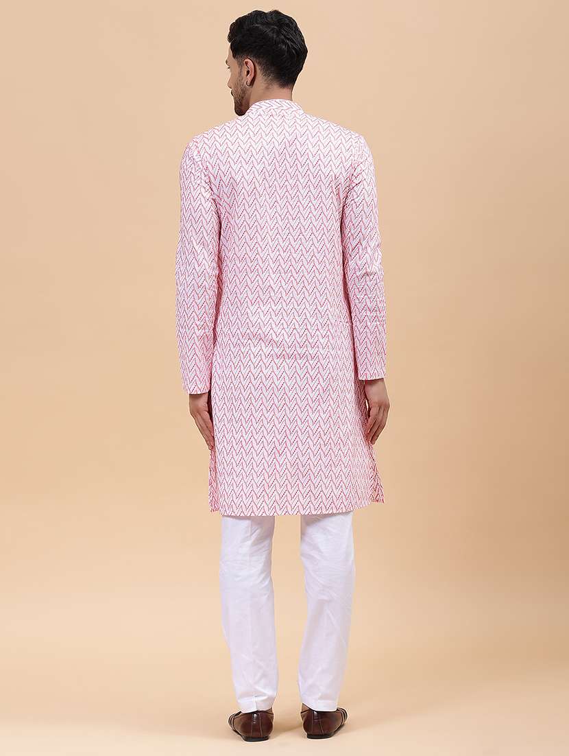 men printed long sleeve kurta - 22391990 -  Standard Image - 5