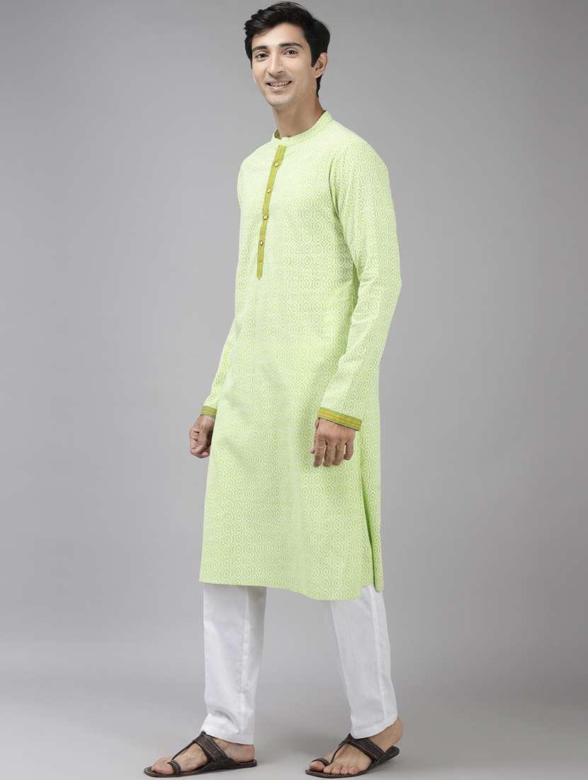 men mandarin neck long sleeve kurta - 22392028 -  Standard Image - 3