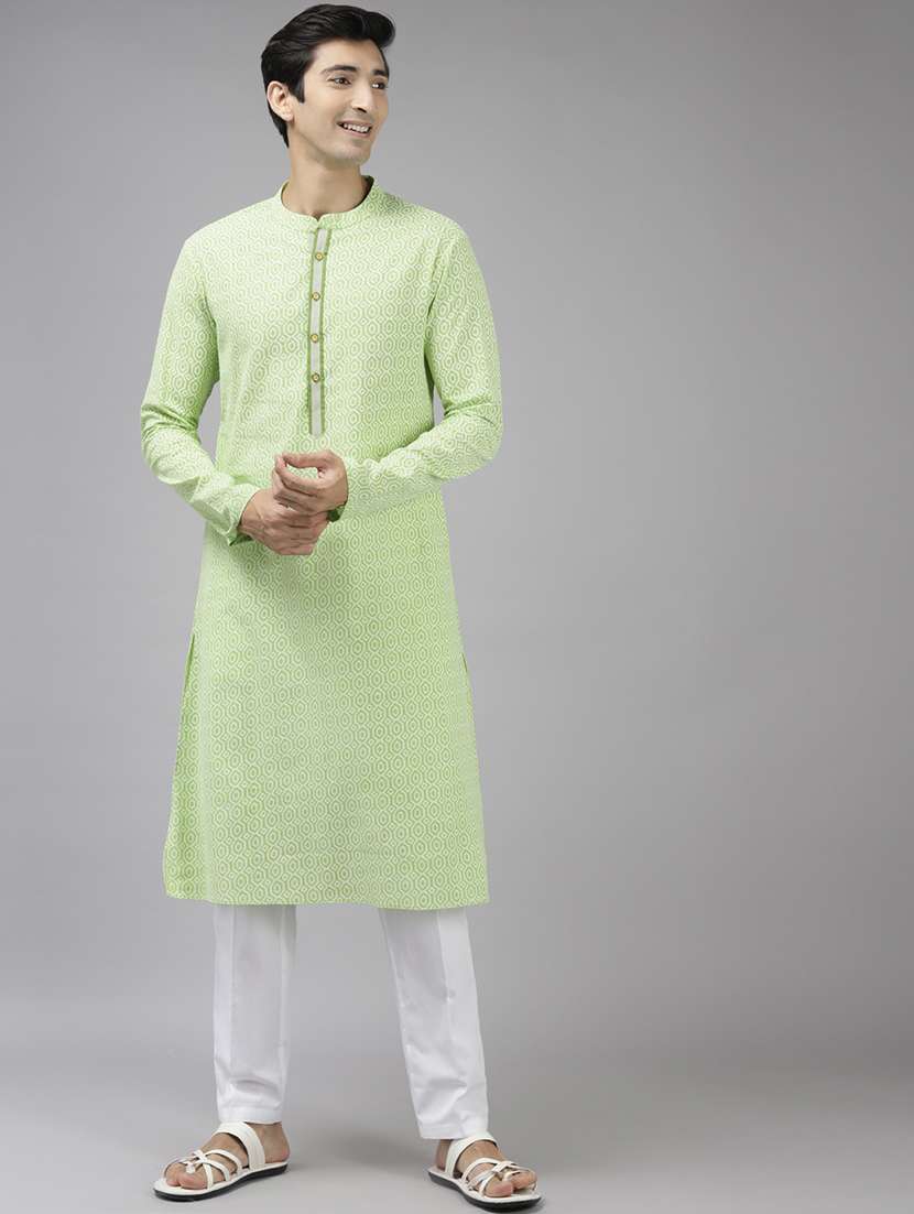 men mandarin neck long sleeve kurta
