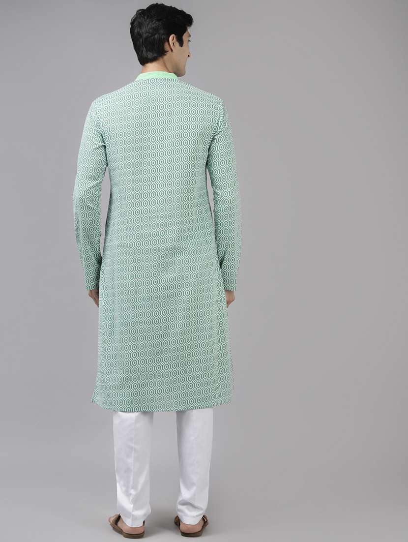 men mandarin neck long sleeve kurta - 22392030 -  Standard Image - 3