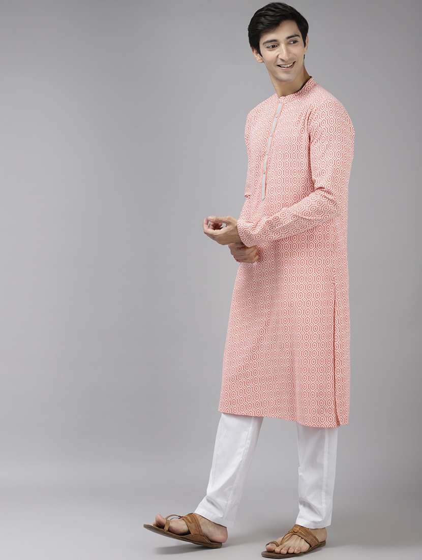 men mandarin neck long sleeve kurta - 22392031 -  Standard Image - 3