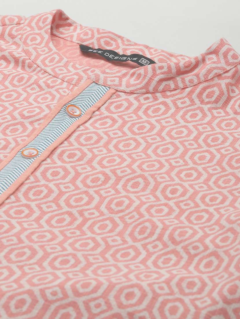 men mandarin neck long sleeve kurta - 22392031 -  Standard Image - 5