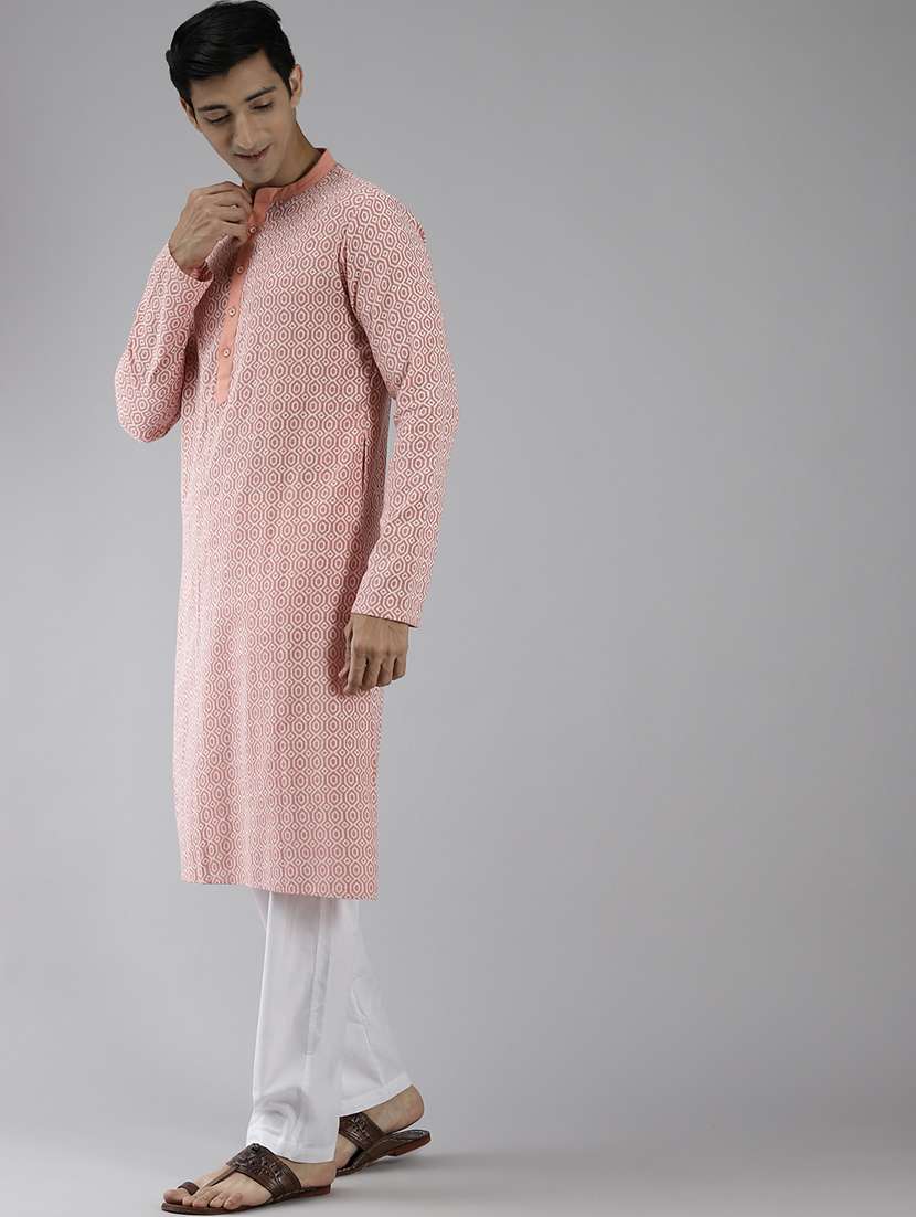 men mandarin neck long sleeve kurta - 22392032 -  Standard Image - 3