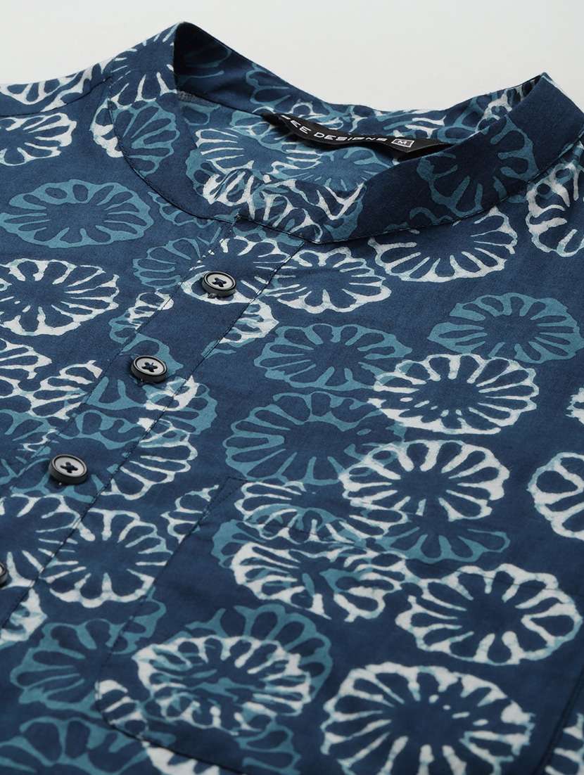 men mandarin neck long sleeve kurta - 22392034 -  Standard Image - 5