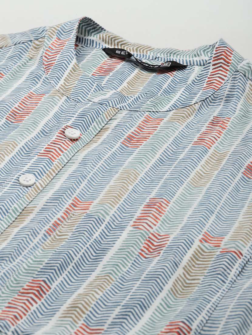 men mandarin neck long sleeve kurta - 22392037 -  Standard Image - 5