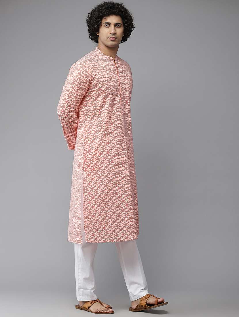 men mandarin neck long sleeve kurta - 22392039 -  Standard Image - 3
