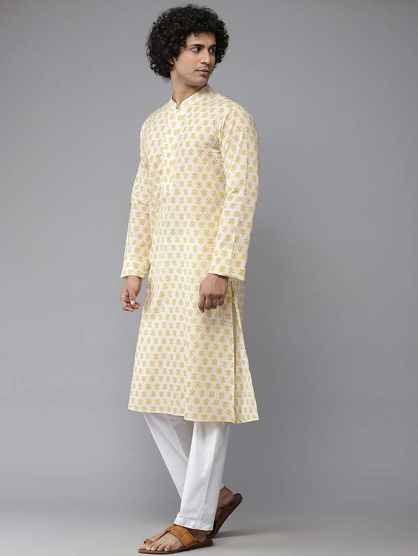 men mandarin neck long sleeve kurta - 22392043 -  Standard Image - 3