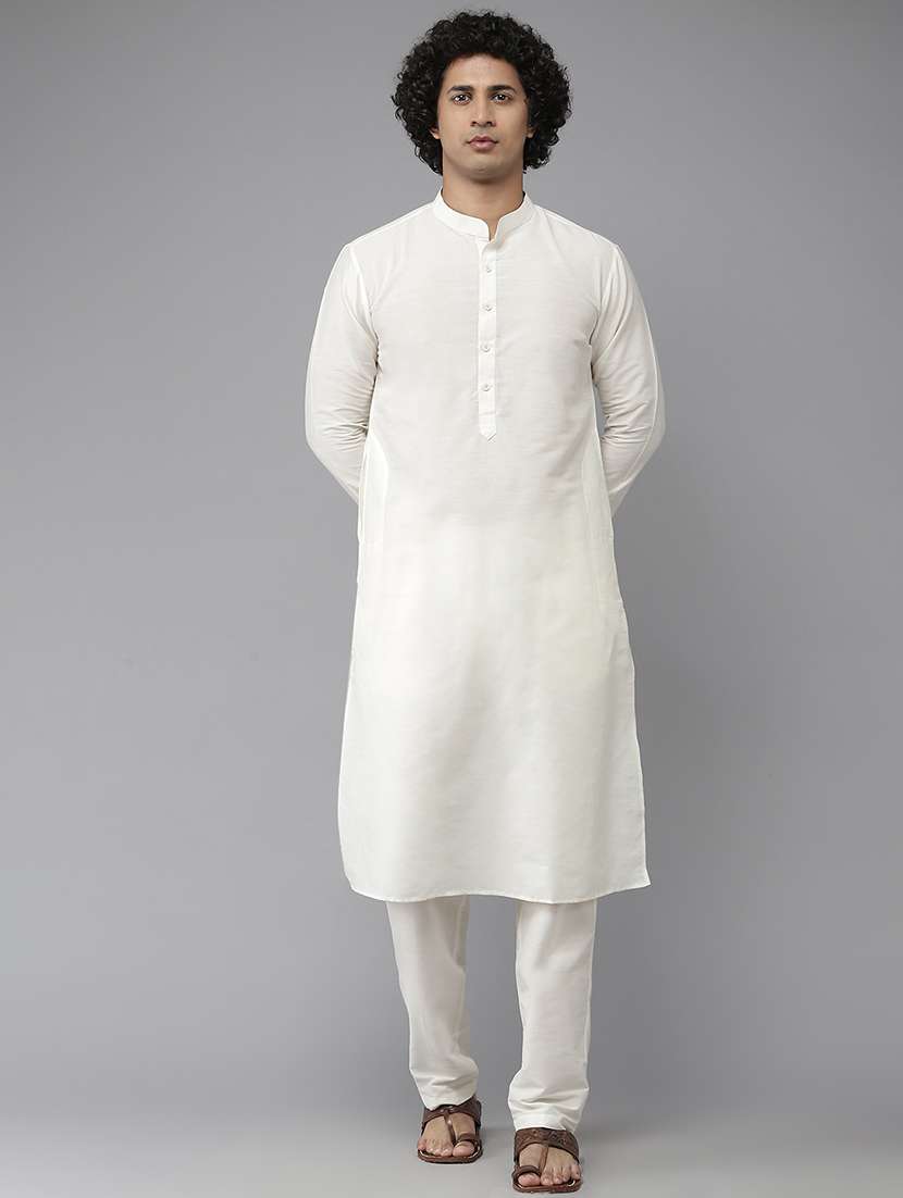 men mandarin neck long sleeve kurta