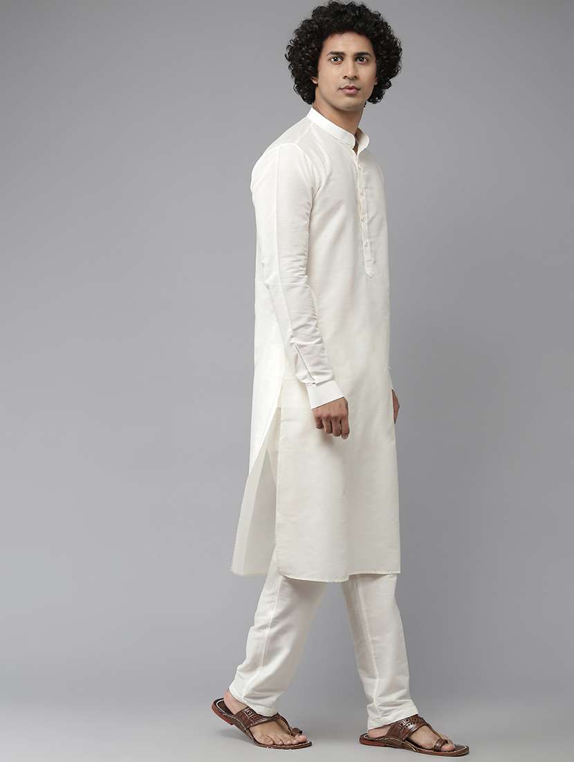 men mandarin neck long sleeve kurta - 22392049 -  Standard Image - 3