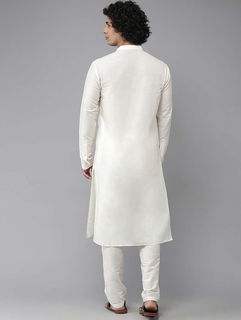 men mandarin neck long sleeve kurta - 22392049 -  Standard Image - 5