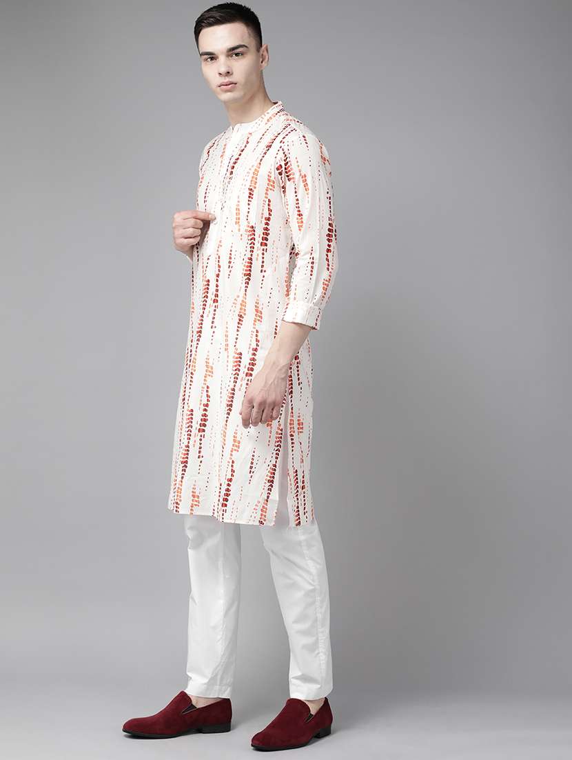 men mandarin neck long sleeve kurta - 22392051 -  Standard Image - 3