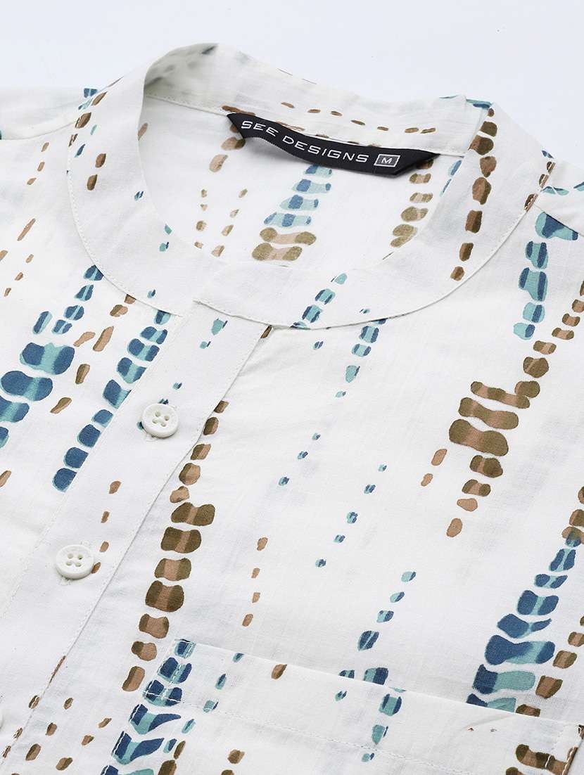 men mandarin neck long sleeve kurta - 22392055 -  Standard Image - 5