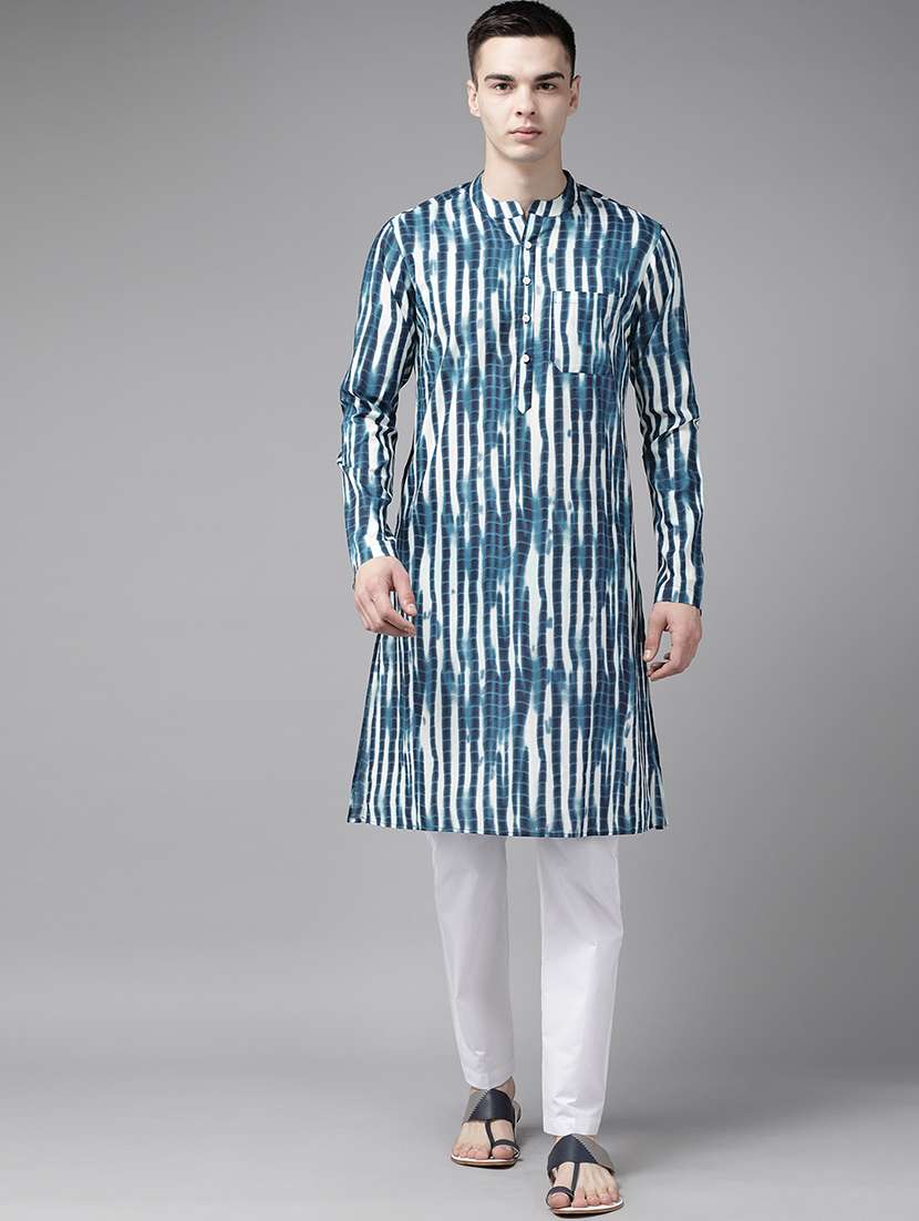 men mandarin neck long sleeve kurta