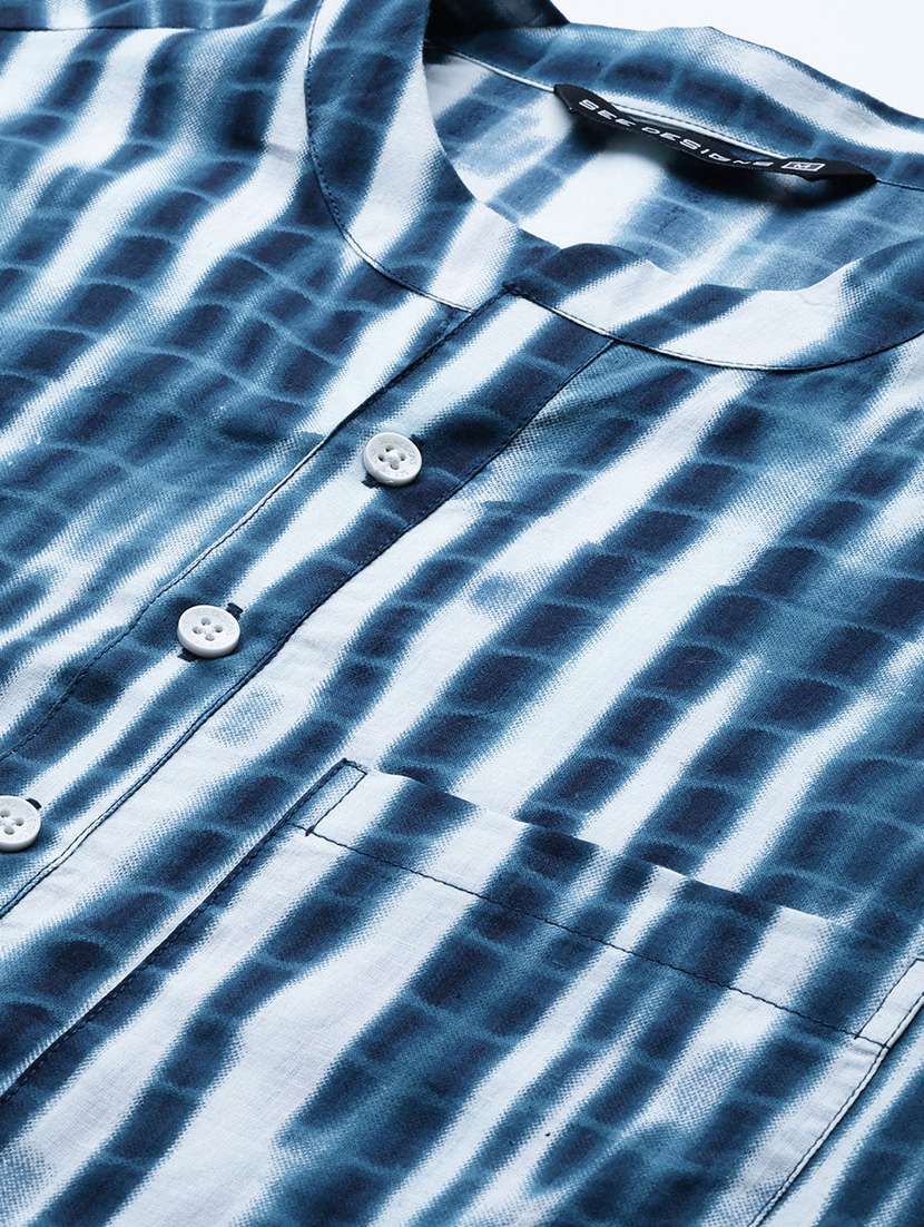 men mandarin neck long sleeve kurta - 22392056 -  Standard Image - 5