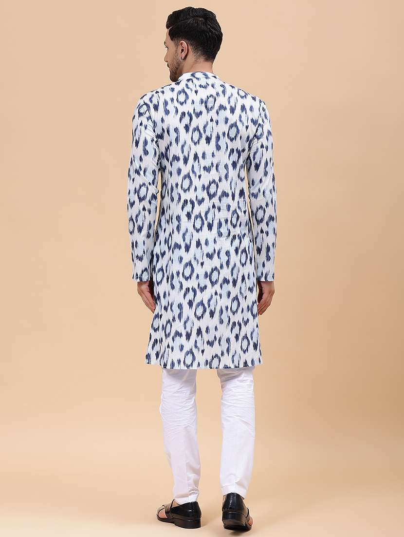men mandarin neck long sleeve kurta - 22392065 -  Standard Image - 5
