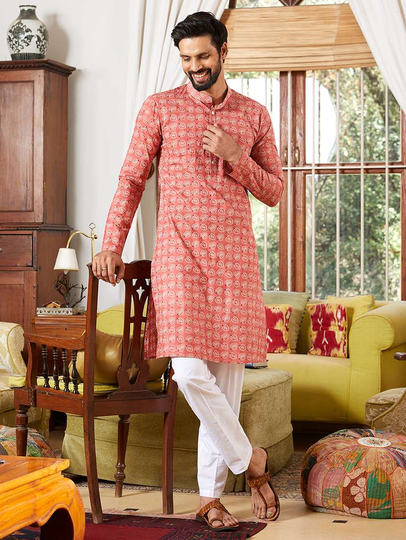 men mandarin neck long sleeve kurta - 22392101 -  Standard Image - 3