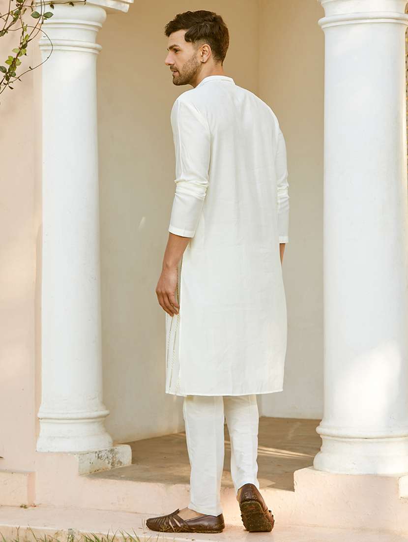 men self design long sleeve kurta - 22392104 -  Standard Image - 5