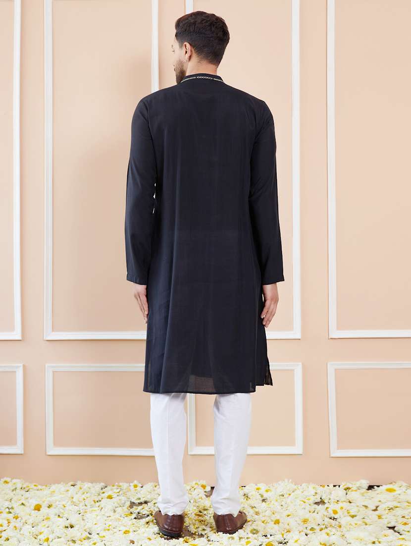 men self design long sleeve kurta - 22392107 -  Standard Image - 5