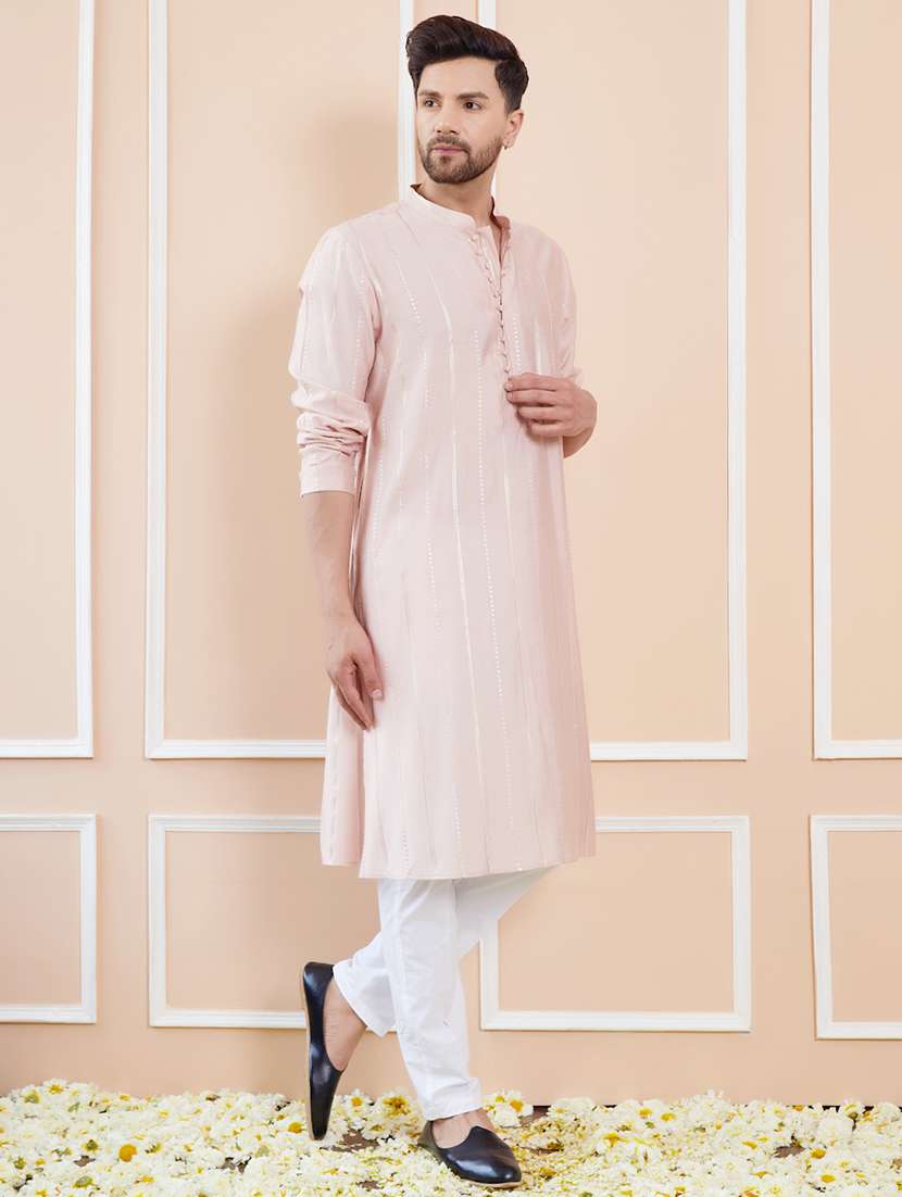 men self design long sleeve kurta - 22392112 -  Standard Image - 3