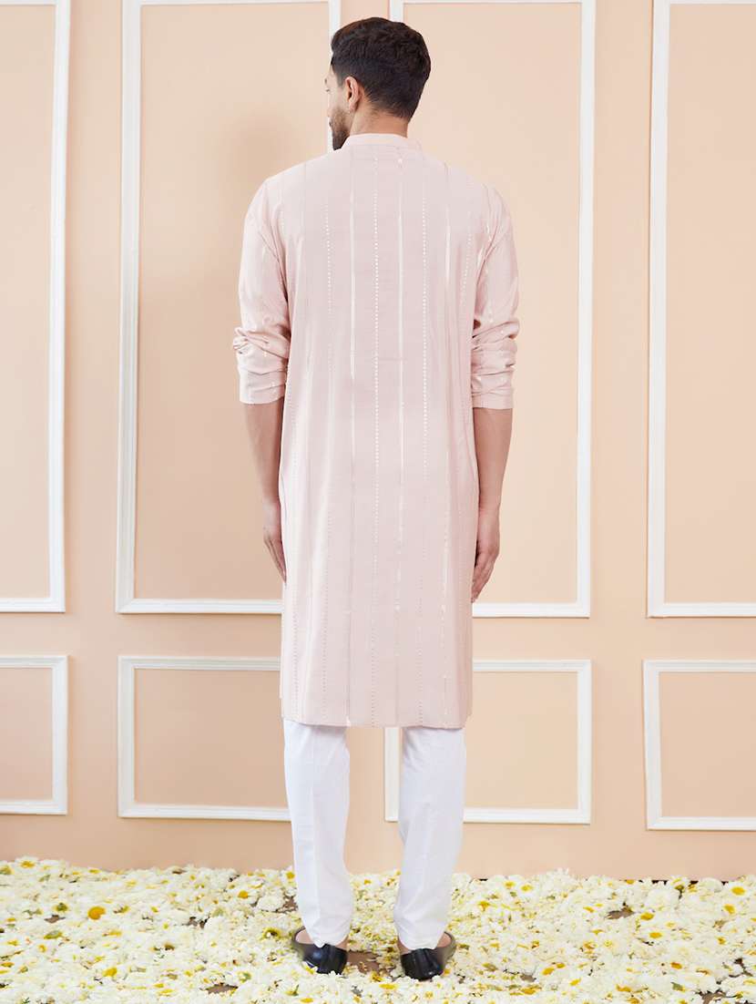 men self design long sleeve kurta - 22392112 -  Standard Image - 5
