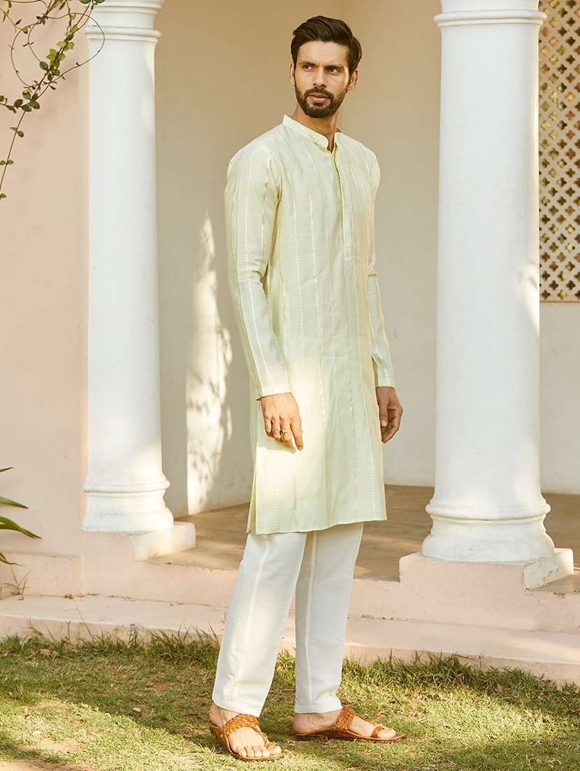 men self design long sleeve kurta - 22392116 -  Standard Image - 3