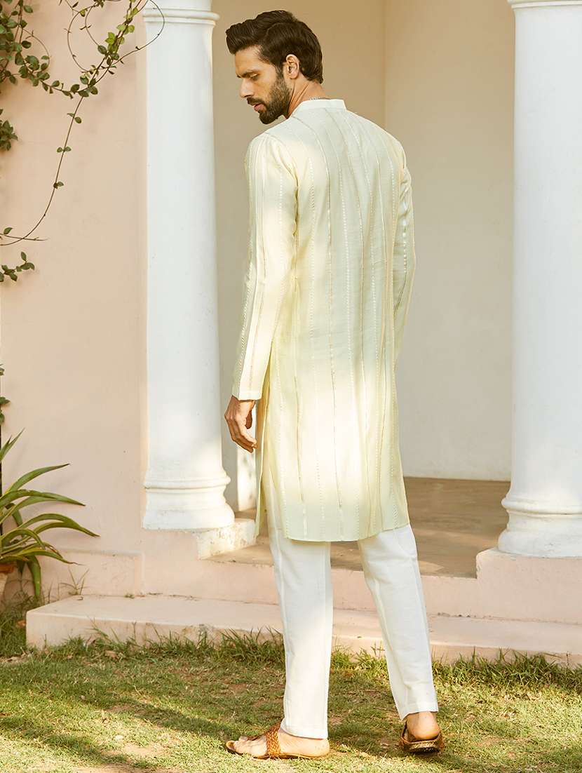 men self design long sleeve kurta - 22392116 -  Standard Image - 5