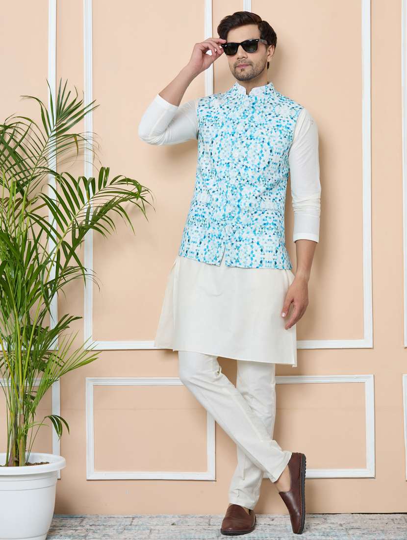 men mandarin neck sleeveless nehru jacket - 22392165 -  Standard Image - 5