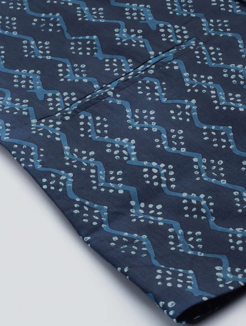 blue cotton nehru jacket - 22392174 -  Standard Image - 5