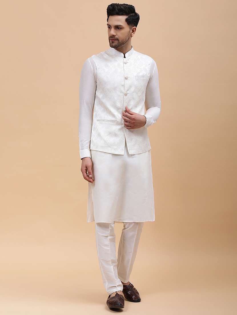 men self design sleeveless nehru jacket - 22392196 -  Standard Image - 5