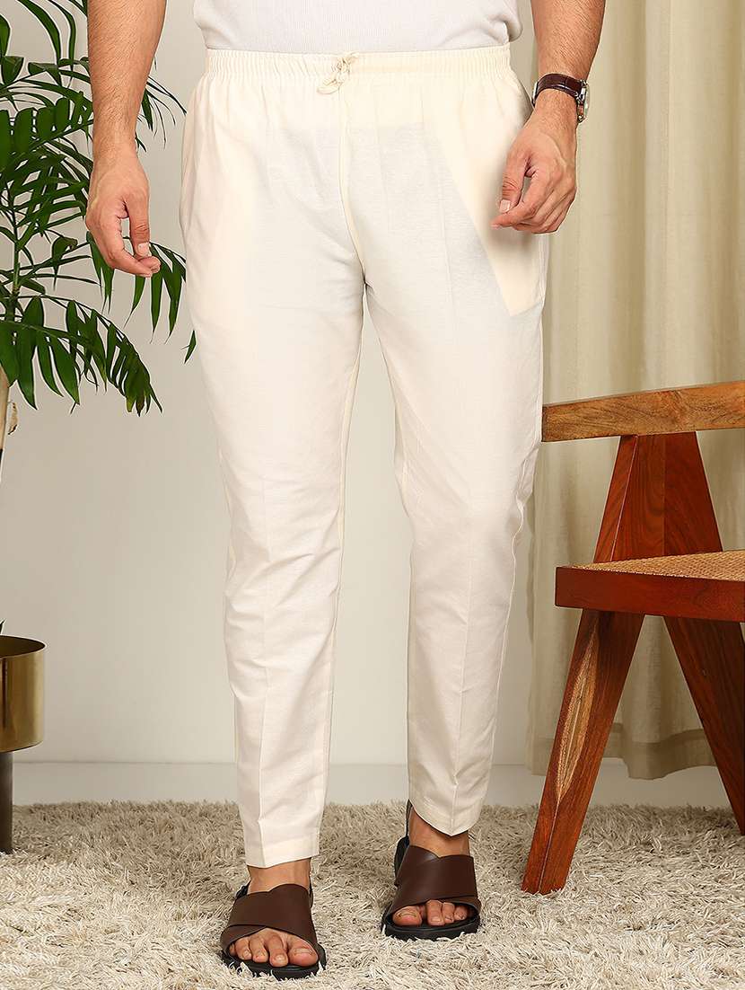men solid mid rise pyjama