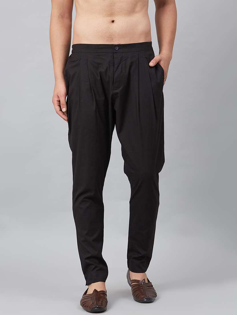 men solid mid rise pyjama