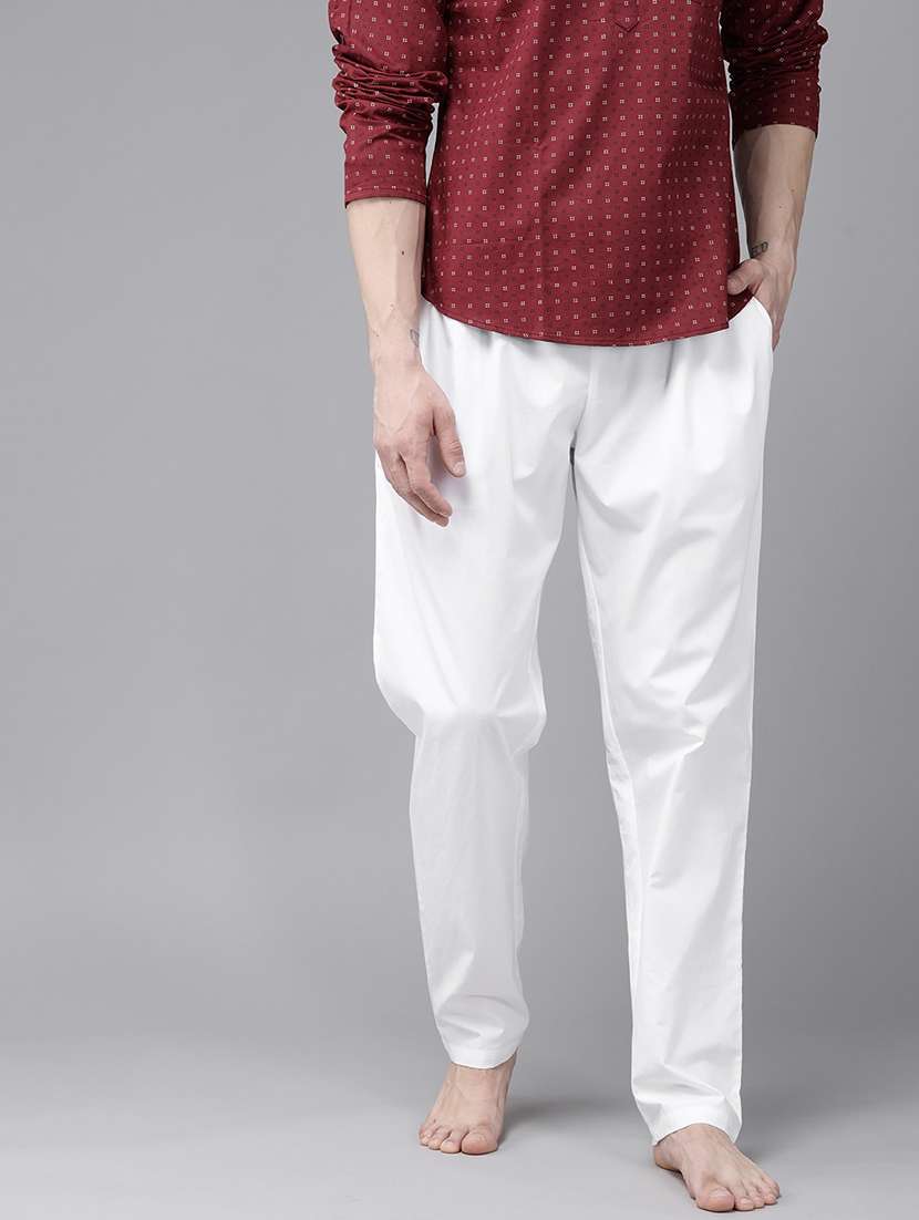 men solid mid rise pyjama