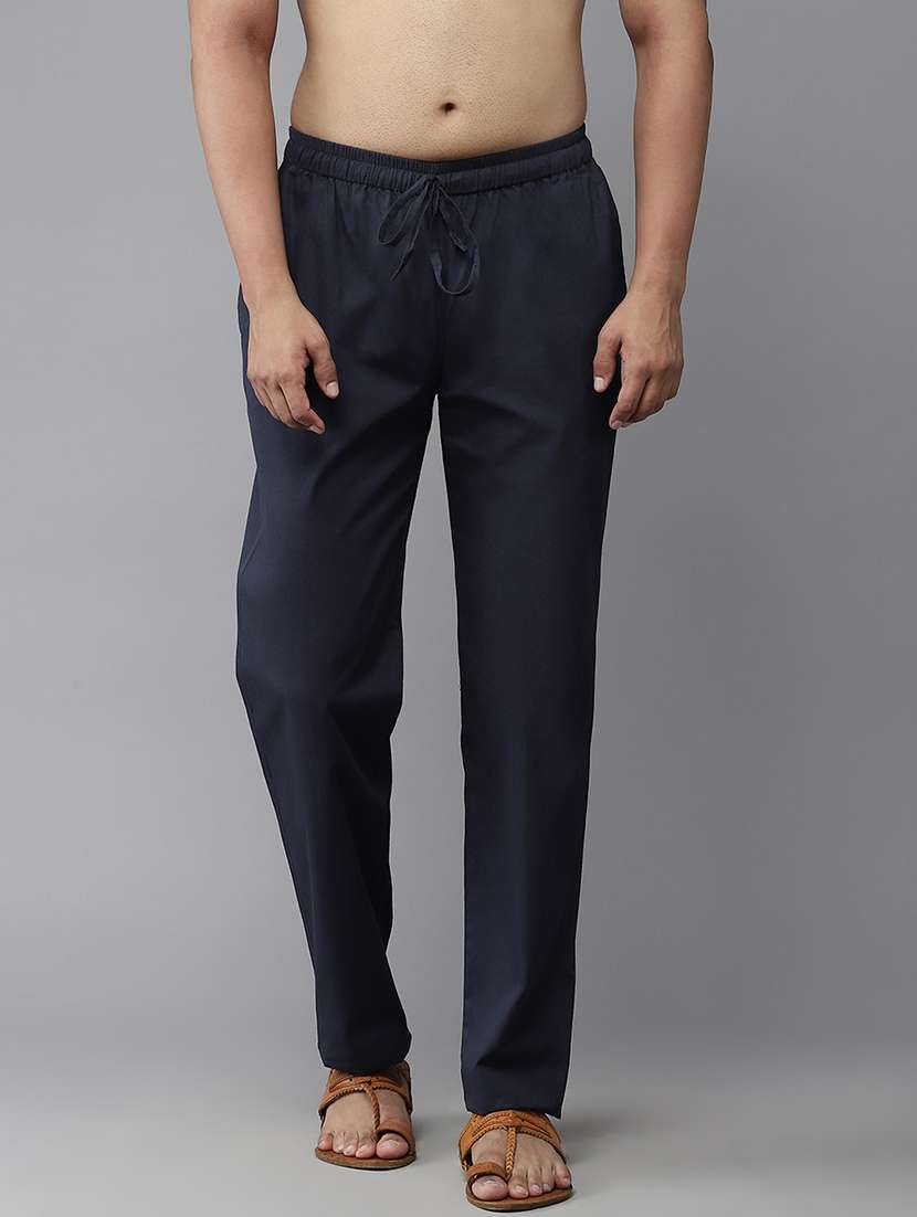 men solid mid rise pyjama