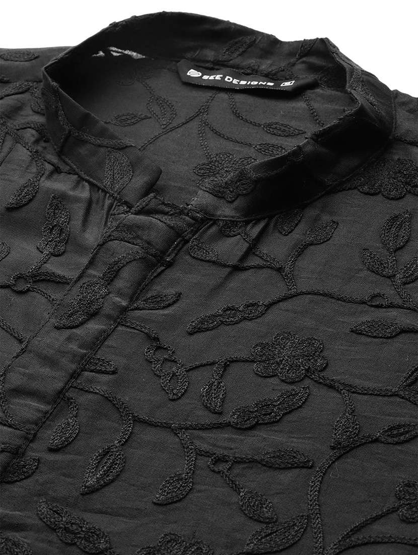 men mandarin neck long sleeve kurta - 22392372 -  Standard Image - 5