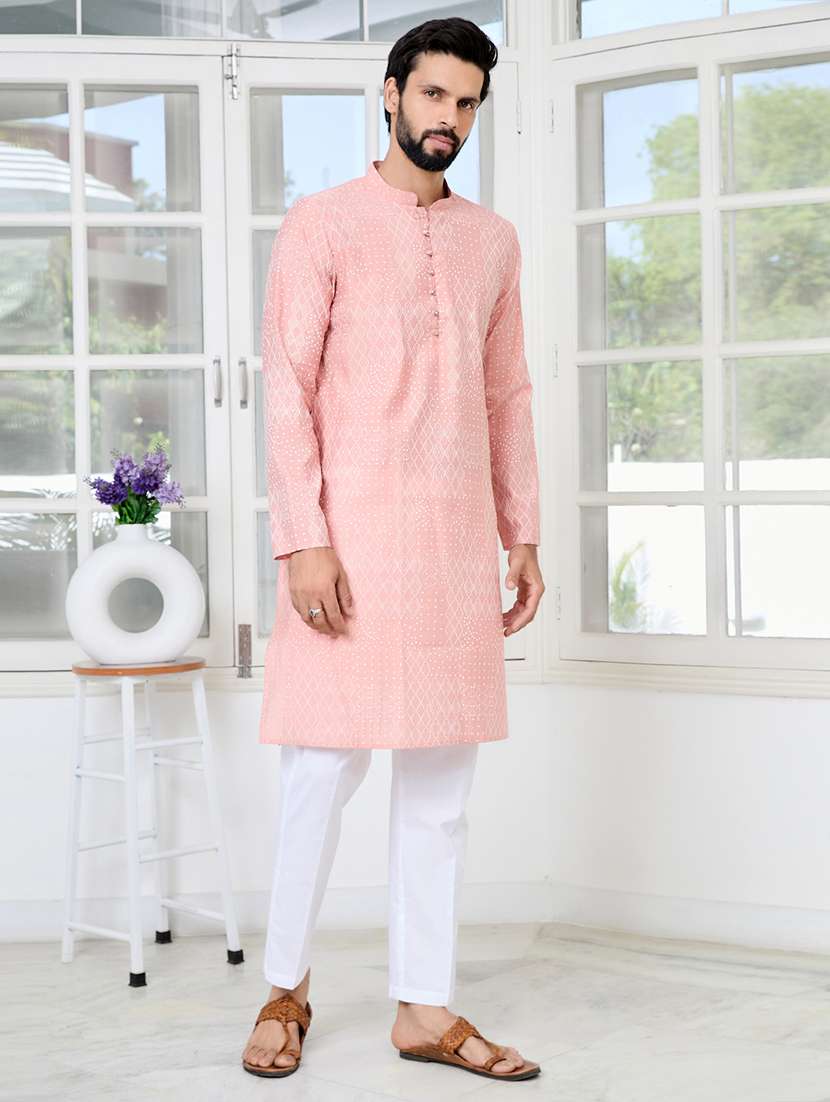 men mandarin neck long sleeve kurta - 22392423 -  Standard Image - 3