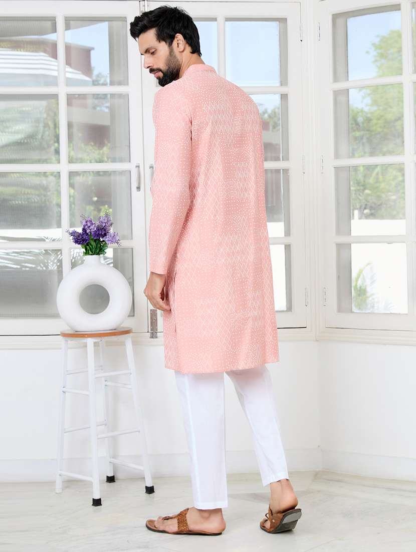 men mandarin neck long sleeve kurta - 22392423 -  Standard Image - 5