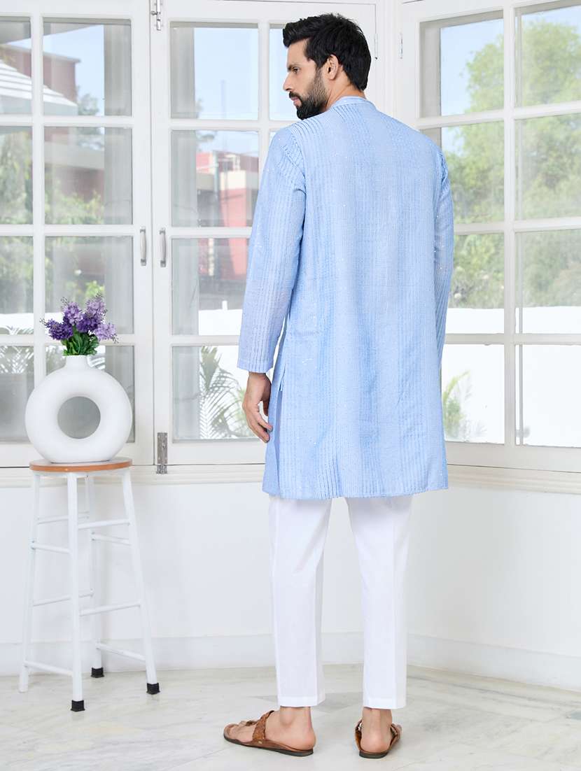 men mandarin neck long sleeve  kurta - 22392497 -  Standard Image - 5