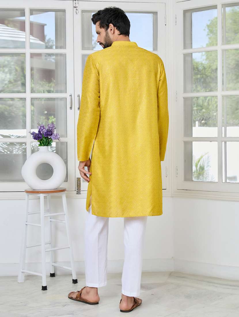 men mandarin neck long sleeve short kurta - 22392498 -  Standard Image - 5