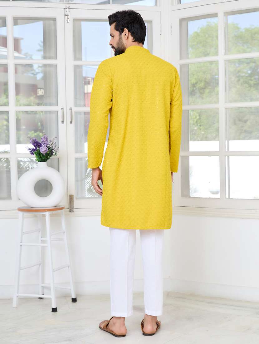 men mandarin neck long sleeve short kurta - 22392500 -  Standard Image - 5