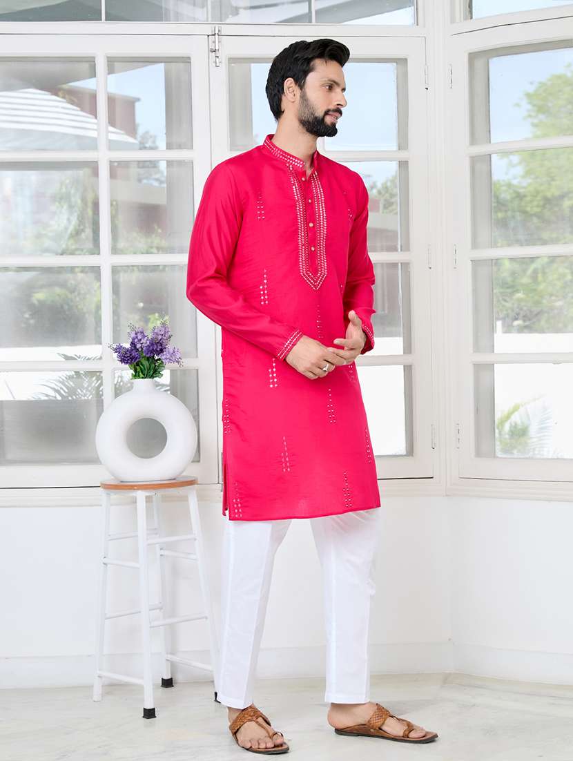 men mandarin neck long sleeve short kurta - 22392511 -  Standard Image - 3