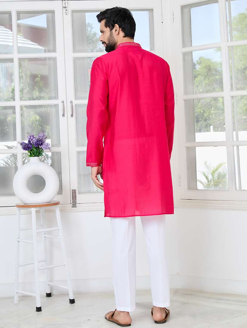 men mandarin neck long sleeve short kurta - 22392511 -  Standard Image - 5