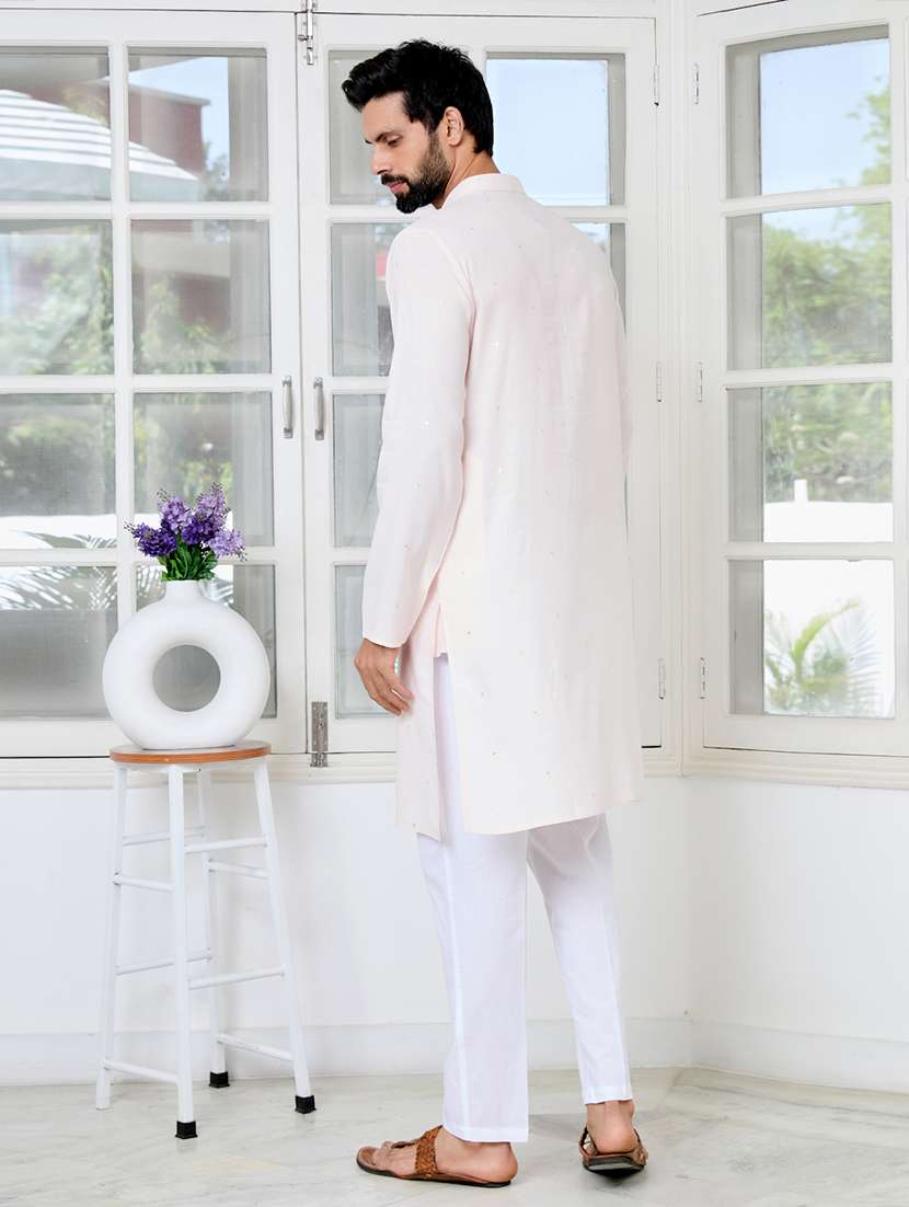 men mandarin neck long sleeve kurta - 22392518 -  Standard Image - 5